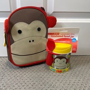 Skip Hop Brown and Red Monkey Toy Set